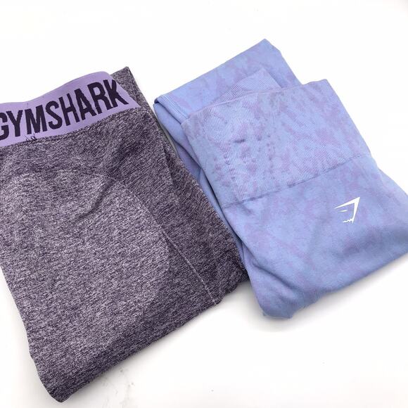GYMSHARK Workout Leggings Lot Bundle of 2 Women's Size S Purple Adapt Flex - Picture 1 of 12